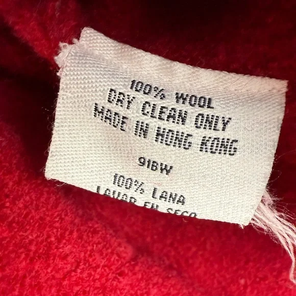 Eileen fisher red wool button up jacket preowned size large - Picture 7 of 9